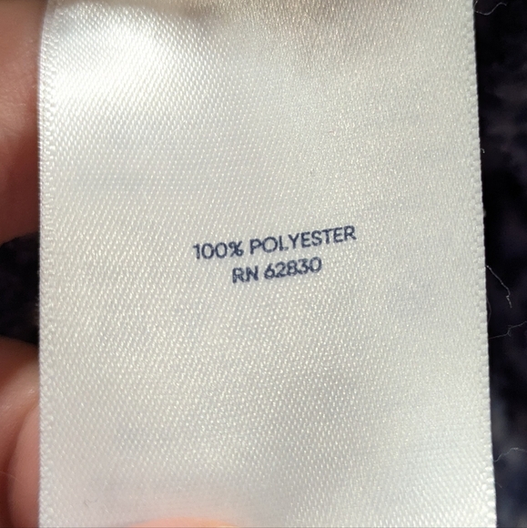 Lands' End Blue White Leopard Cheetah Animal Print 1/4 Zip Fleece Pullover M - Picture 7 of 8